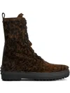 Tod's Winter Gommino Ankle Boots In Pony Effect Leather In Brown