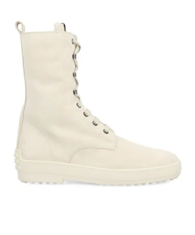 Tod's Lace-up Ankle Boots In Neutral
