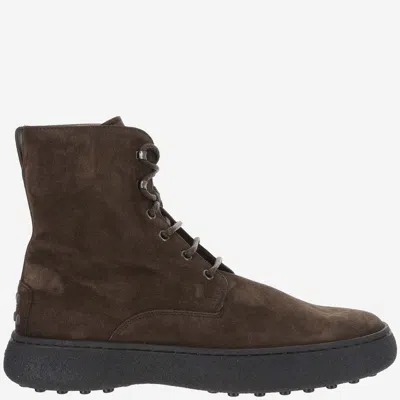 Tod's Stivaletto Suede Lace-up Boots In Brown