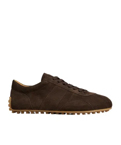 Tod's T Marathon Suede Sneakers In Brown