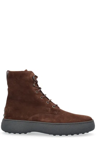 TOD'S LACE-UP HIGH ANKLE BOOTS