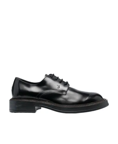 Tod's Lace-up Leather Oxford Shoes In Black