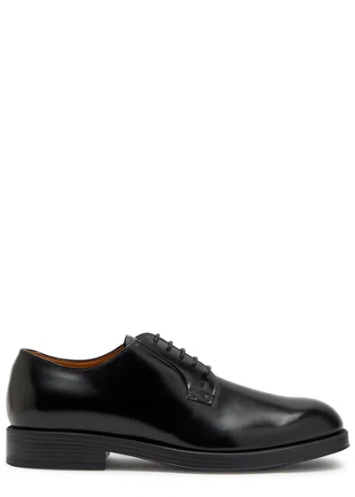 Tod's Polished Leather Lace-up Shoes With Rounded Toe In Black