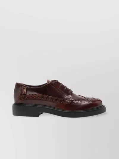 Tod's Lace-up Logo Detail Brogues In Brown
