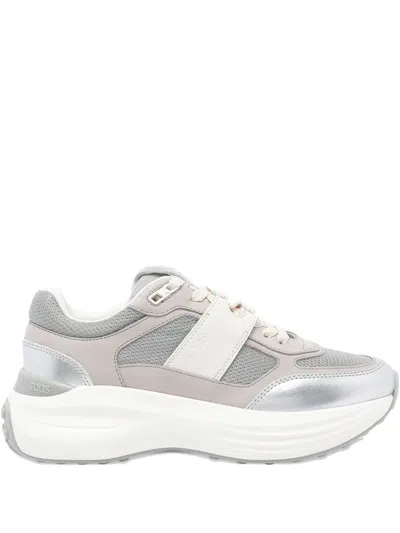 Tod's Lace-up Platform Sneakers In Gray