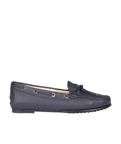 Tod's Lace-up Round-toe Moccasins In Black