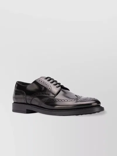 Tod's Lace-up Shoes Brogue Detailing In Black