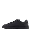 Tod's Rubber Sole Round Toe Low-top Sneakers In Black