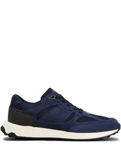 Tod's Sneakers In Leather And Fabric In Blue