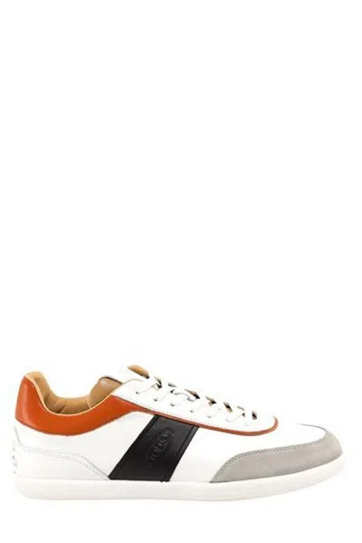 Tod's Tabs Leather Low-top Sneakers In White