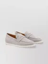 Tod's Lace-up Suede Almond Toe Rubber Sole Shoes In Multicolor