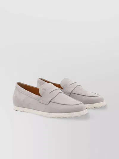 Tod's Lace-up Suede Almond Toe Rubber Sole Shoes In Multicolor