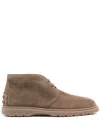 TOD'S LACE-UP SUEDE ANKLE BOOTS