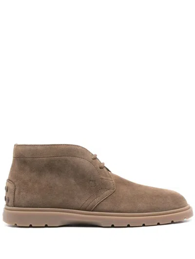 Tod's Lace-up Suede Ankle Boots In Multicolor
