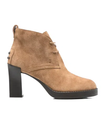 TOD'S LACE-UP SUEDE BOOTS