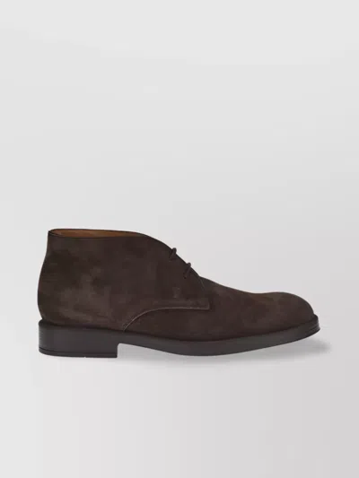 Tod's Lace-up Suede Boots Rubber Sole