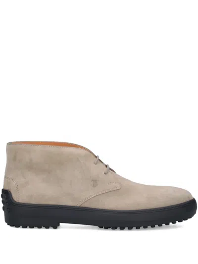 TOD'S LACE-UP SUEDE DESERT BOOTS