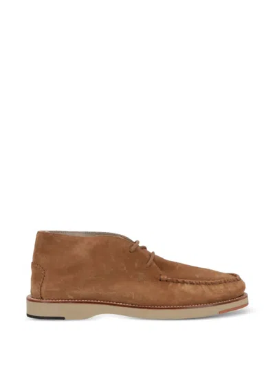 Tod's Lace-up Suede Ankle Boots In Brown