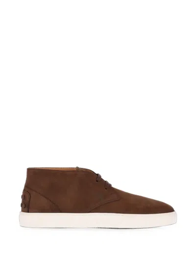 Tod's Lace-up Suede Desert Boots In Brown