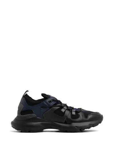 Tod's Lacing Panelled Sneakers In Black