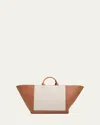 Tod's Grande Canvas Shopping Tote Bag In Mastice Kenia Nero