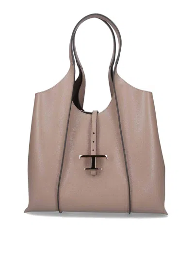 Tod's Large Tote Bag In Sand