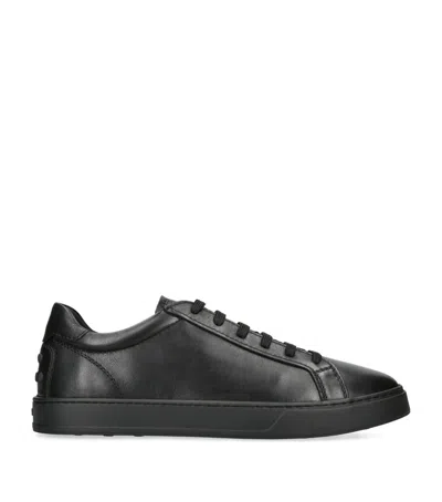 TOD'S LEATHER ALLACCIATA CASSETTA SNEAKERS