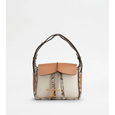 Tod's Leather And Fabric Bag Mini In Multi