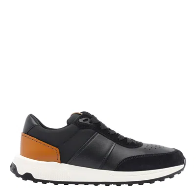Tod's Leather And Technical Fabric Sneakers In Black
