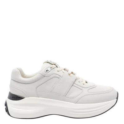 Tod's Low Top Leather Sneakers With Contrast Sole In White