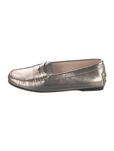 Pre-owned Tod's Leather Animal Print Loafers