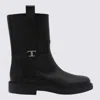 Tod's Refined Black Leather Ankle Boots With Block Heel In Black