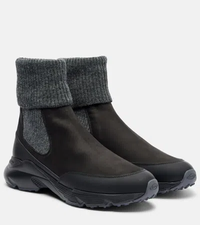 Tod's Leather Ankle Boots In Black