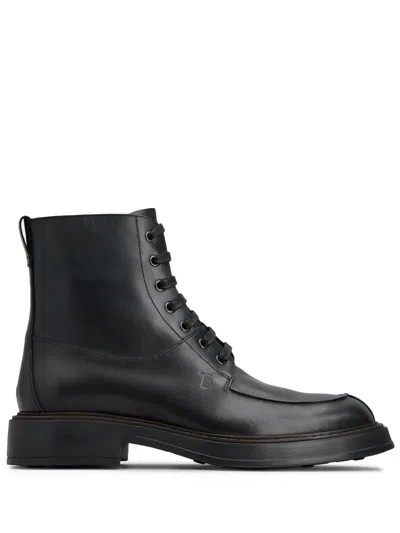 Tod's Leather Ankle Boots In Black