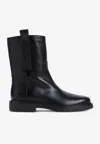 Tod's Refined Black Leather Ankle Boots With Block Heel In Black