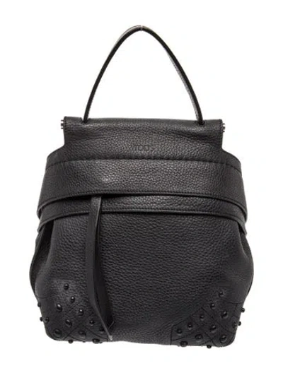 Pre-owned Tod's Leather Backpack In Black