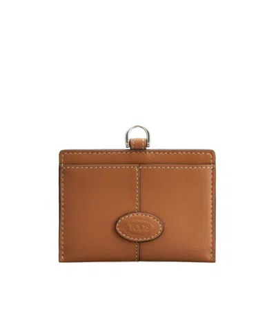 Tod's Leather Badge Holder In Brown