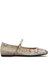 Tod's Leather Ballerina Shoes In Neutrals
