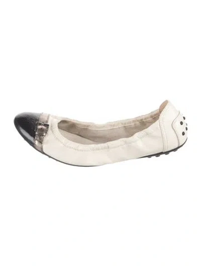 Pre-owned Tod's Leather Ballet Flats In Black/neutrals