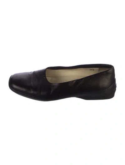 Pre-owned Tod's Leather Ballet Flats In Blue