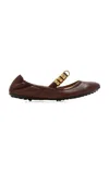 Tod's Leather Ballet Flats In Brown