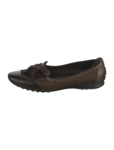 Pre-owned Tod's Leather Ballet Flats In Brown