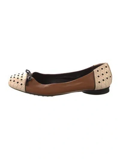 Pre-owned Tod's Leather Ballet Flats In Brown