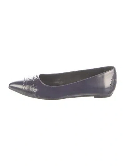 Pre-owned Tod's Leather Ballet Flats In Gray