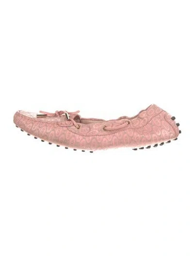 Pre-owned Tod's Leather Ballet Flats In Pink