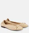 Tod's Mixed Leather T Medallion Ballerina Flats In Pink