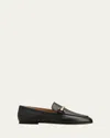 Tod's Leather Bar Detail Loafers In Multi