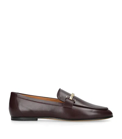 Tod's Leather Barretta Mocassins In Brown