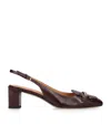 Tod's Leather Barretta Slingback Pumps 50 In Brown
