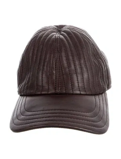 Pre-owned Tod's Leather Baseball Cap In Brown